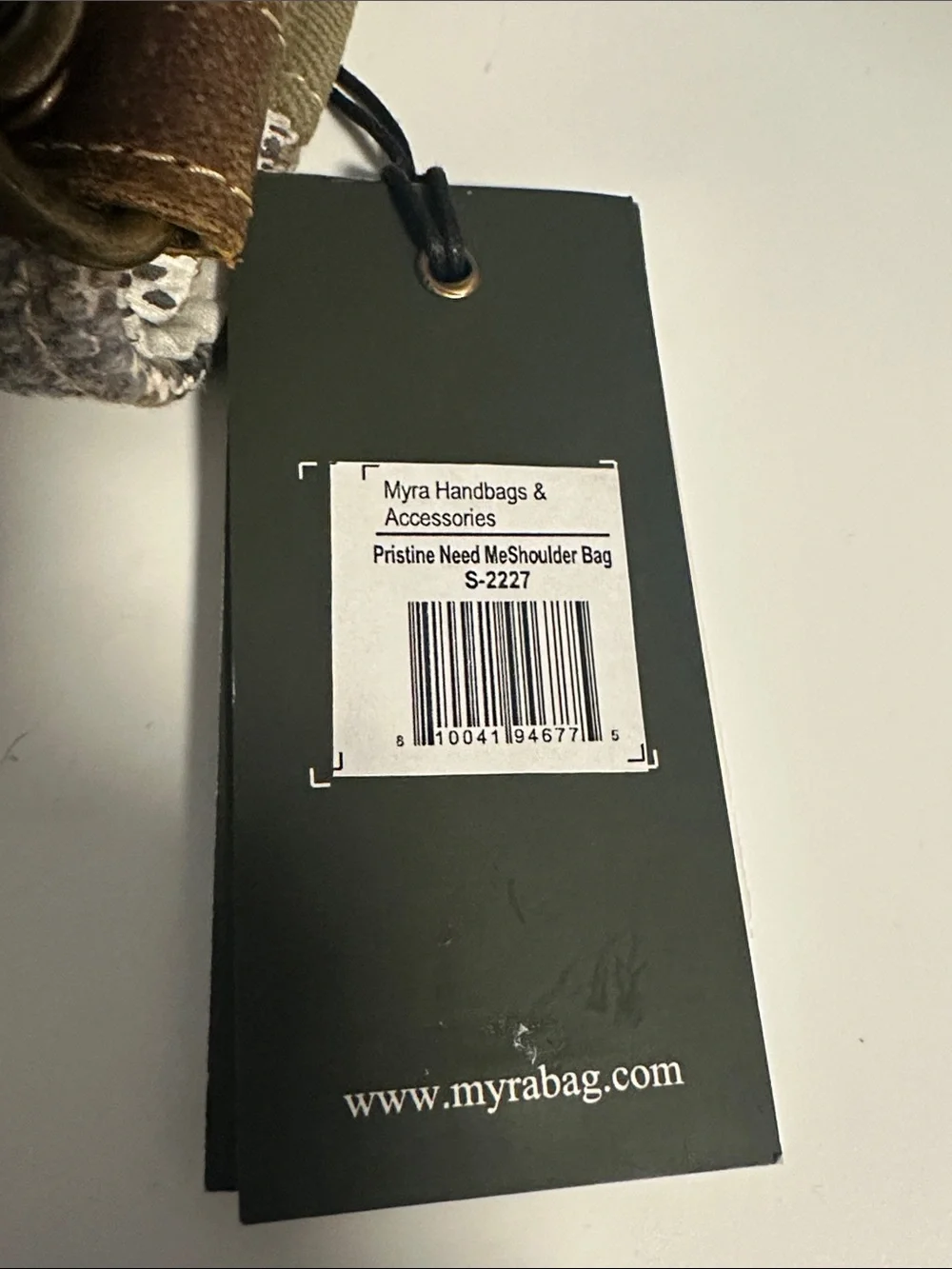 NWT Myra Bag Olive Green and Brown Canvas-Leather “Pristine Need Me”Shoulder Bag